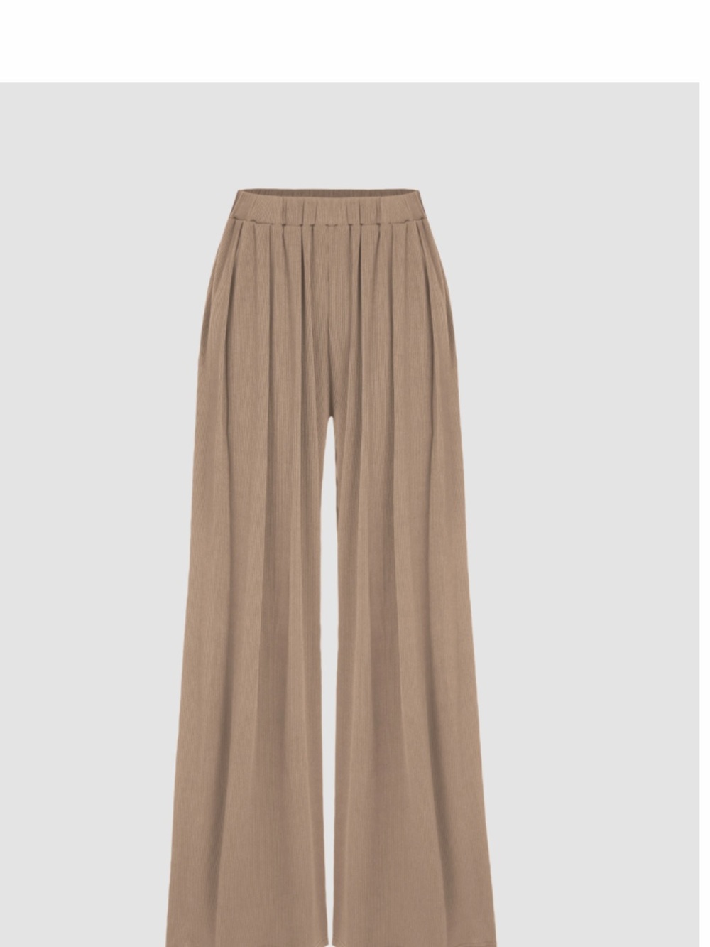 Cider Coffee/Taupe French Riviera Solid Elastic Waist Wide Leg Pants NWT